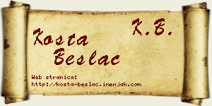 Kosta Beslać vizit kartica